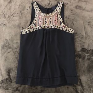 A Navy Blue Jeweled Top